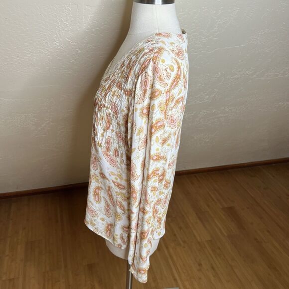 ALC At Last Classics Blouse Womens Medium Paisley Lace V Neck Tie Sleeve Y2k - Picture 8 of 9